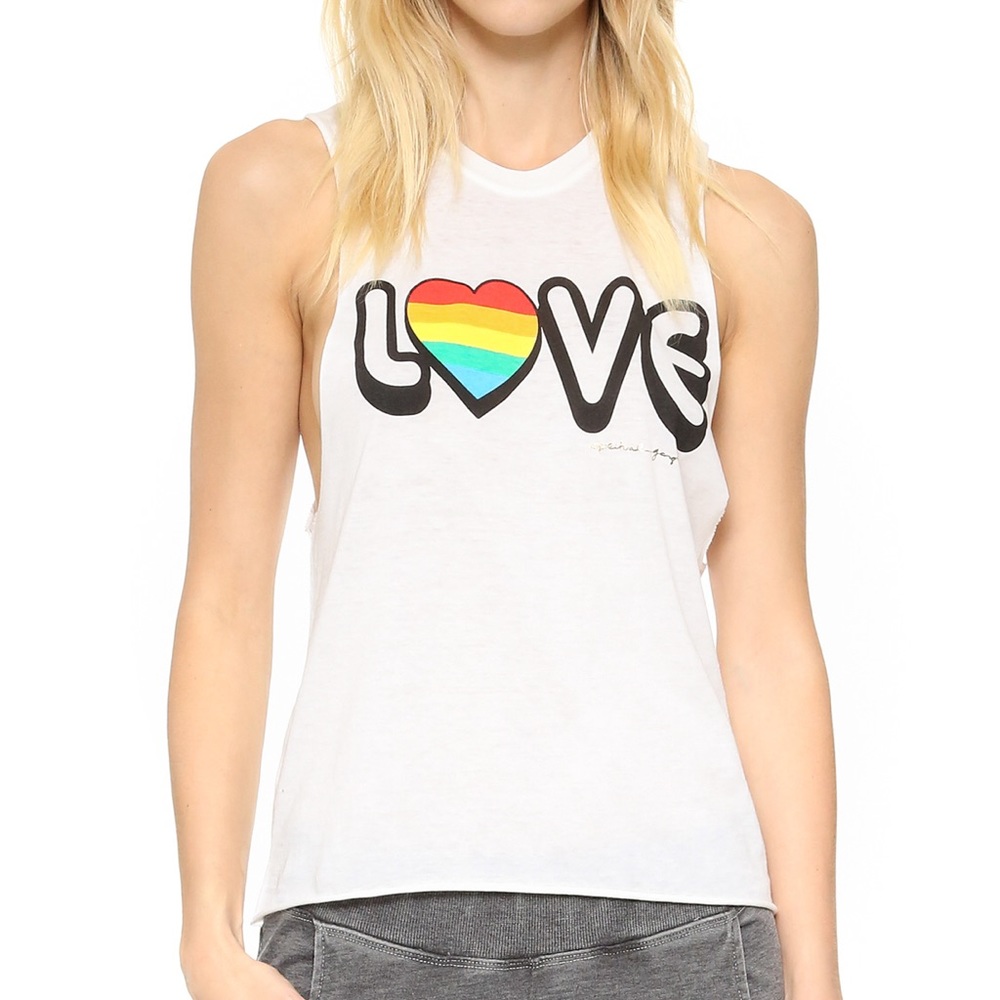 Spiritual Gangster Love rainbow muscle tank M